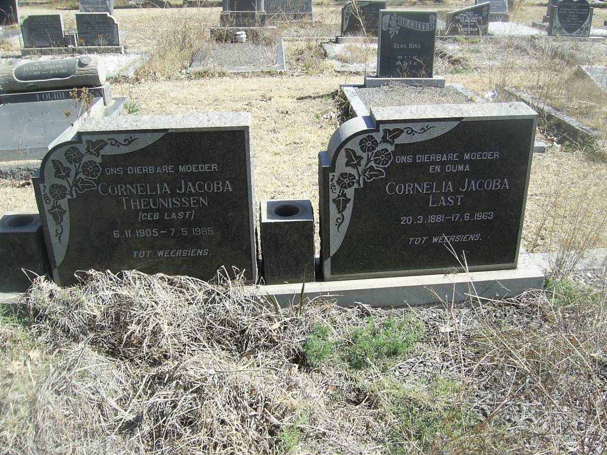 LAST Cornelia Jacoba 1881-1963 :: THEUNISSEN Cornelia Jacoba nee LAST 1905-1985
