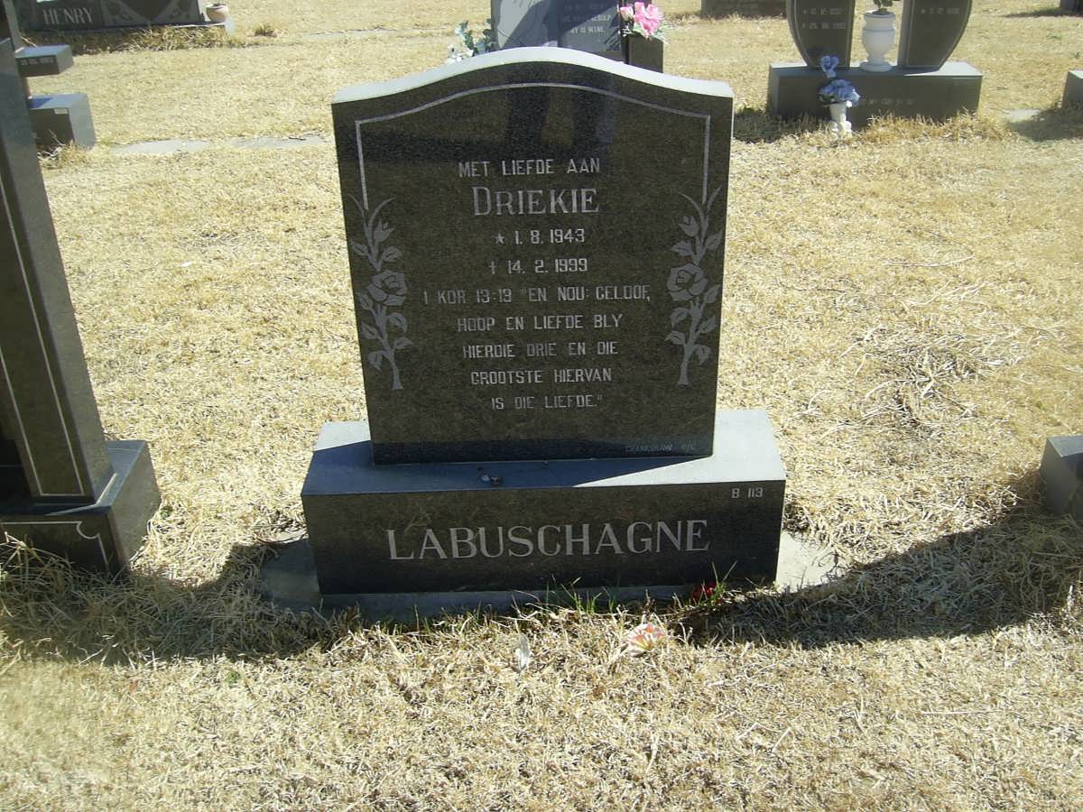 LABUSCHAGNE Driekie 1943-1999