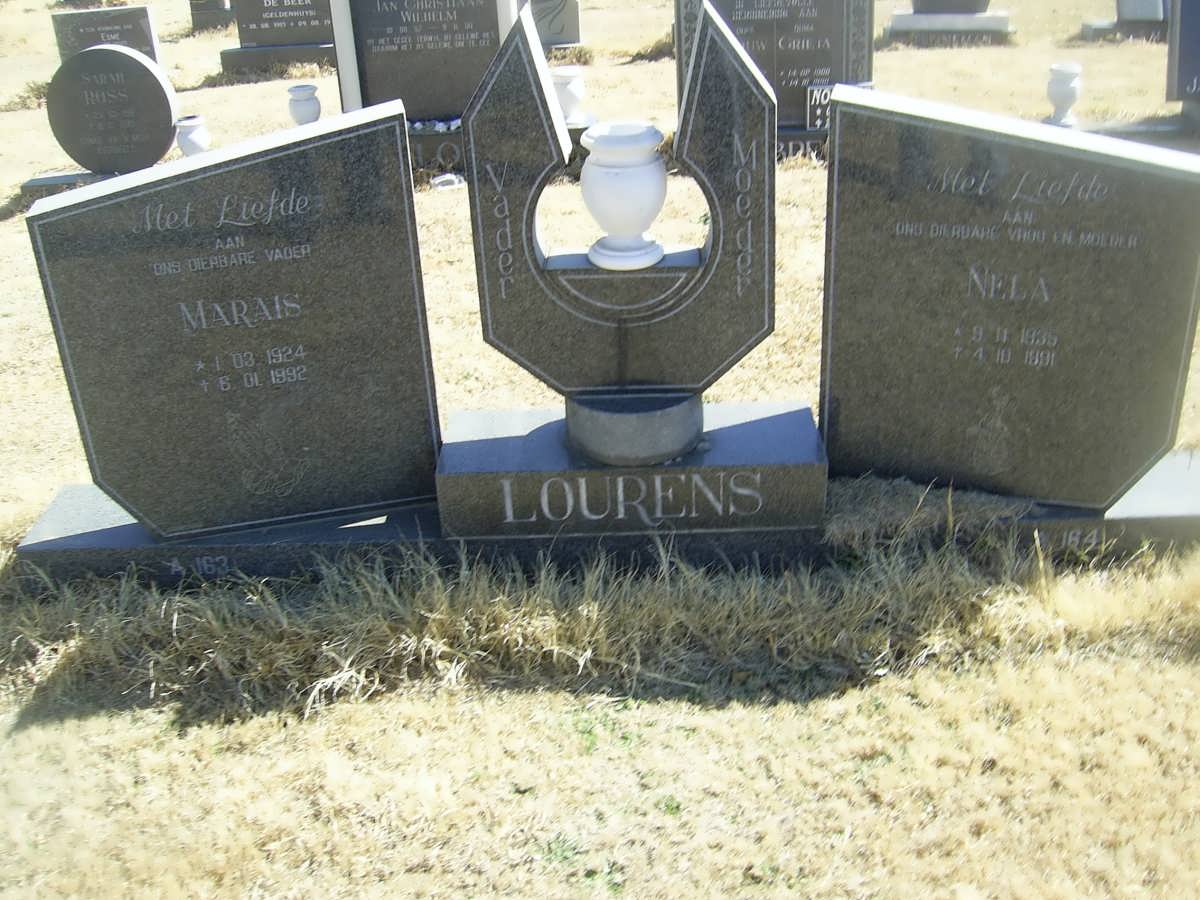 LOURENS Marais 1924-1992 &amp; Nela 1936-1991