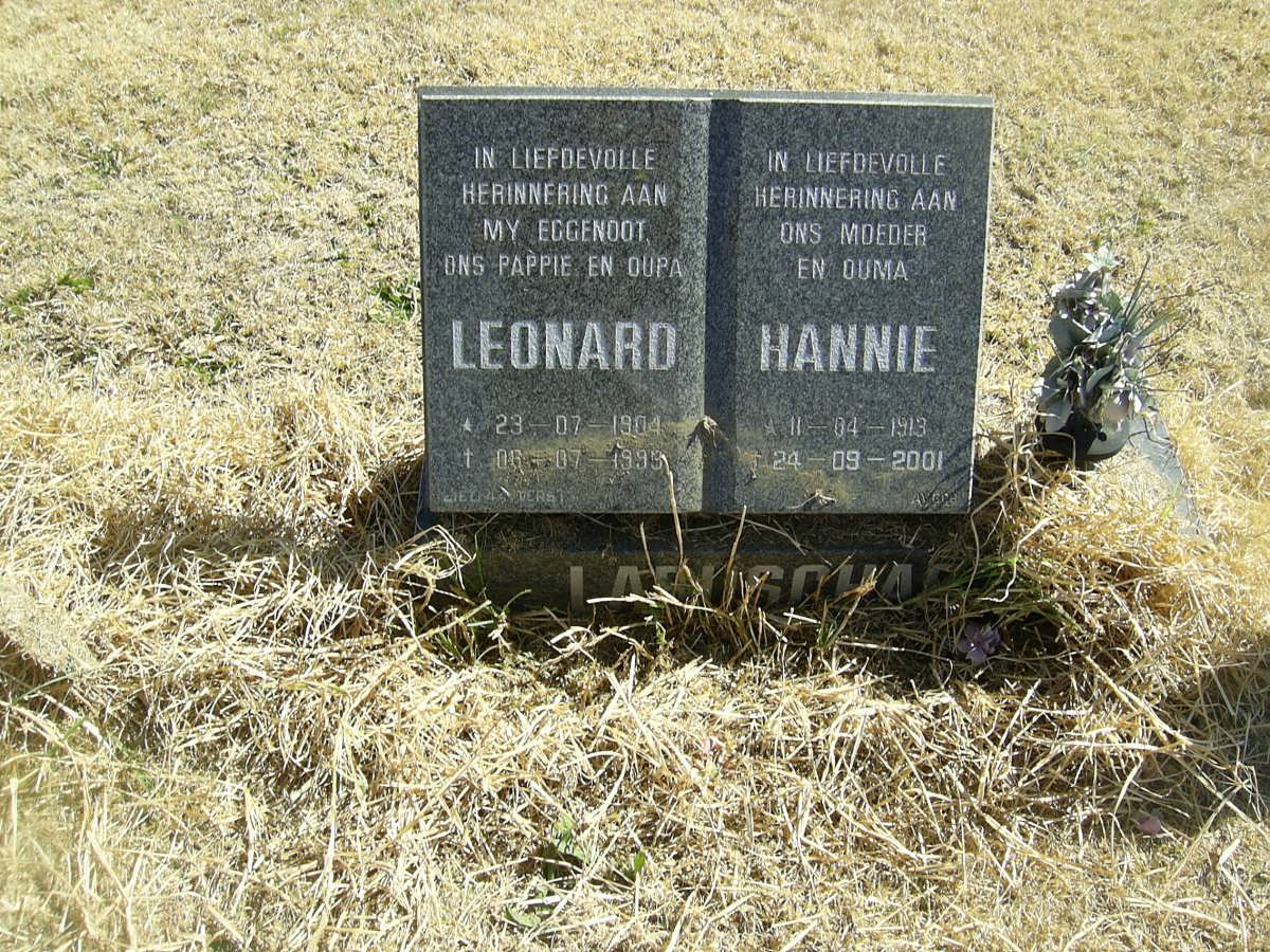 LABUSCHAGNE Leonard 1904-1995 &amp; Hannie 1913-2001