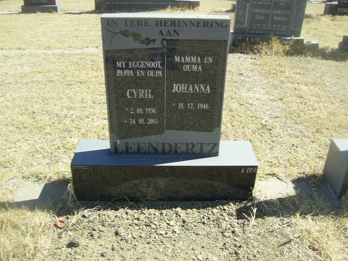 LEENDERTZ Cyril 1936-2000 &amp; Johanna 1946-