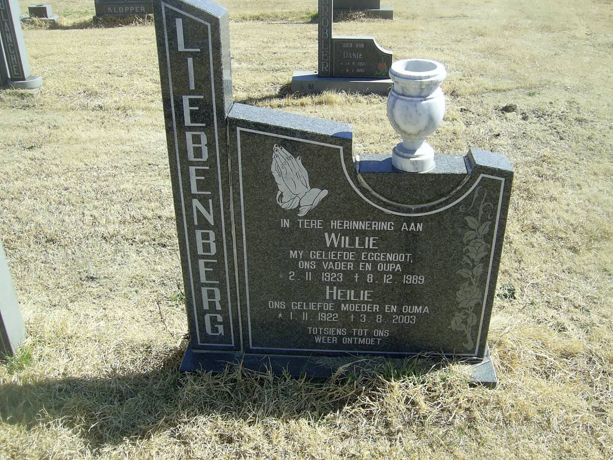 LIEBENBERG Willie 1923-1989 &amp; Heilie 1922-2003