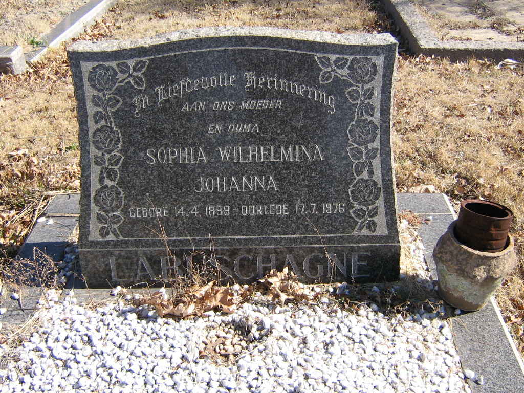 LABUSCHAGNE Sophia Wilhelmina Johanna 1899-1976