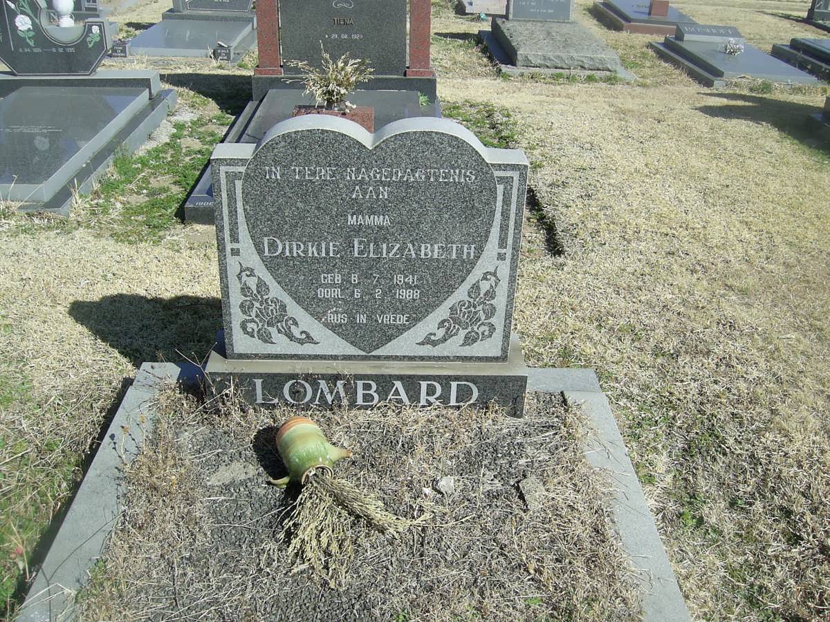 LOMBARD Dirkie Elizabeth 1941-1988