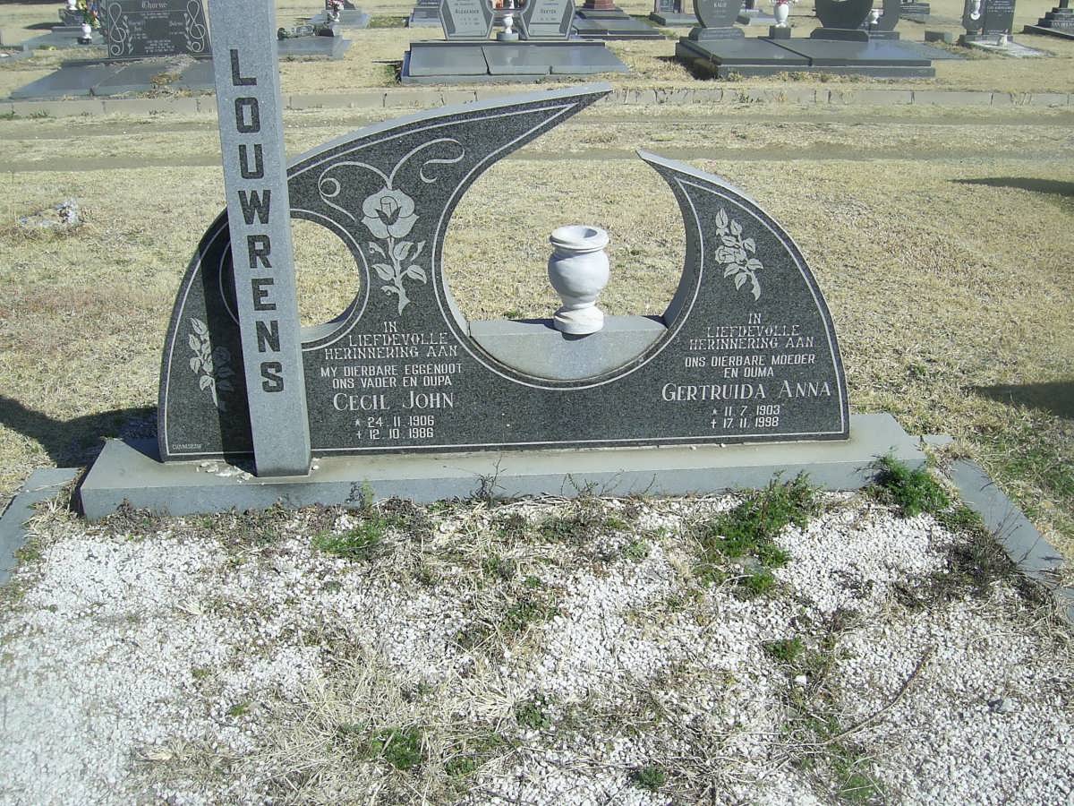 LOUWRENS Cecil John 1906-1986 &amp; Gertruida Anna 1903-1998