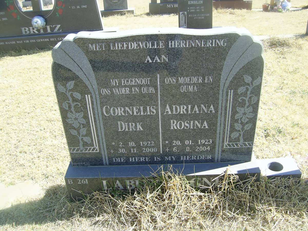 LABUSCHAGNE Cornelis Dirk 1922-2000 &amp; Adriana Rosina 1923-2004