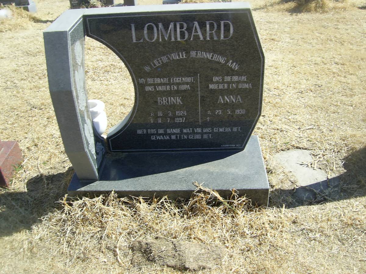 LOMBARD Brink 1924-1997 &amp; Anna 1930-