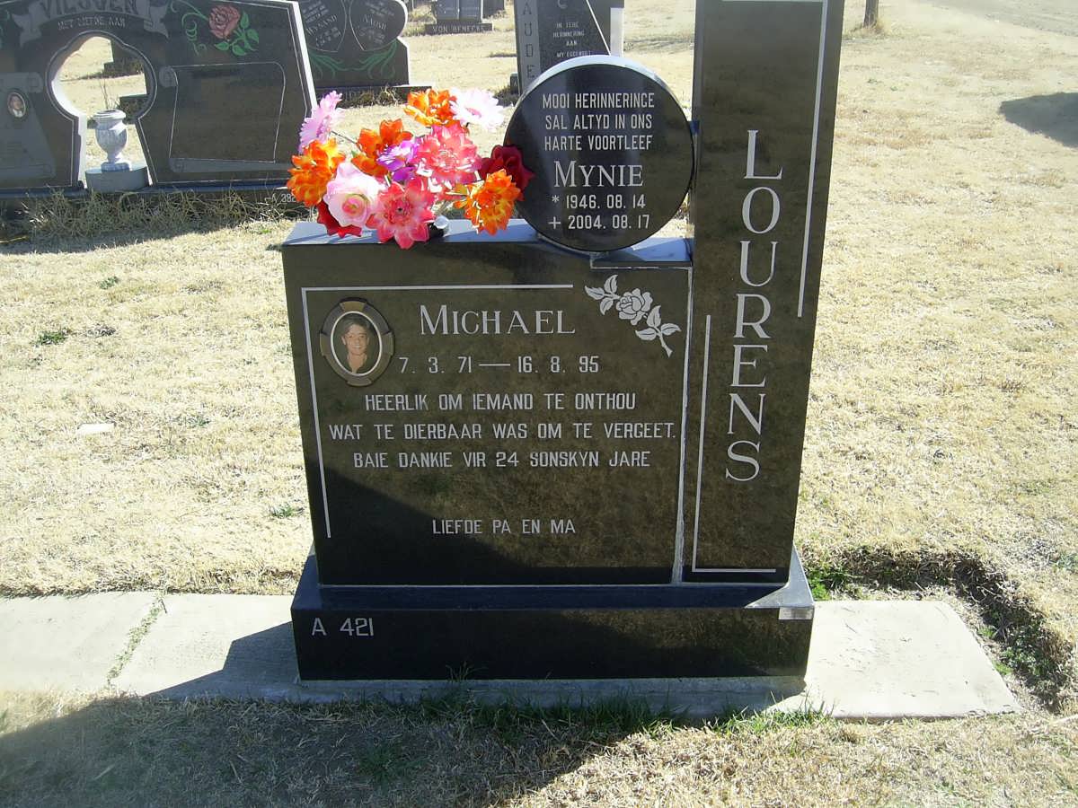 LOURENS Michael 1971-1995 :: LOURENS Mynie 1946-2004