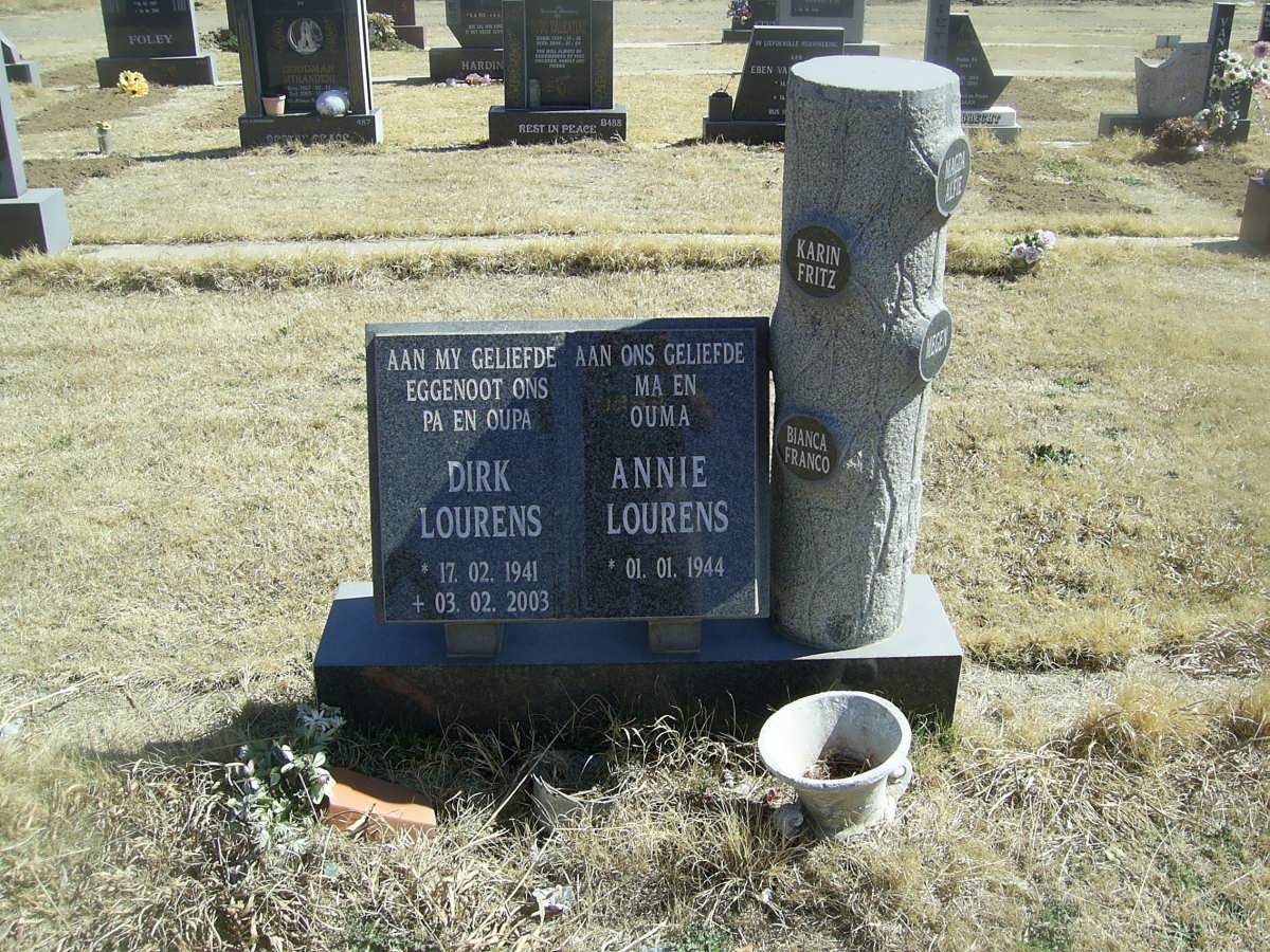 LOURENS Dirk 1941-2003 &amp; Annie 1944-