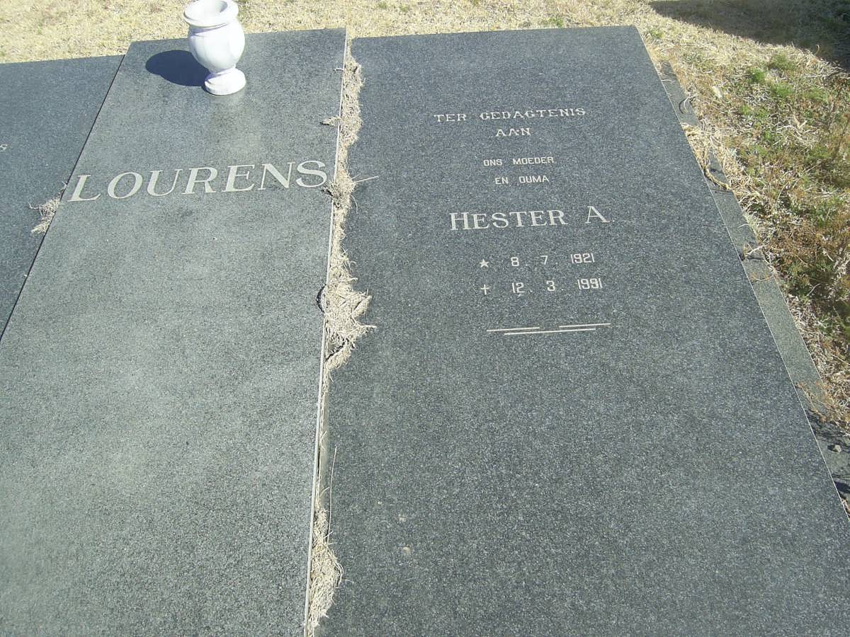 LOURENS Hester A. 1921-1991