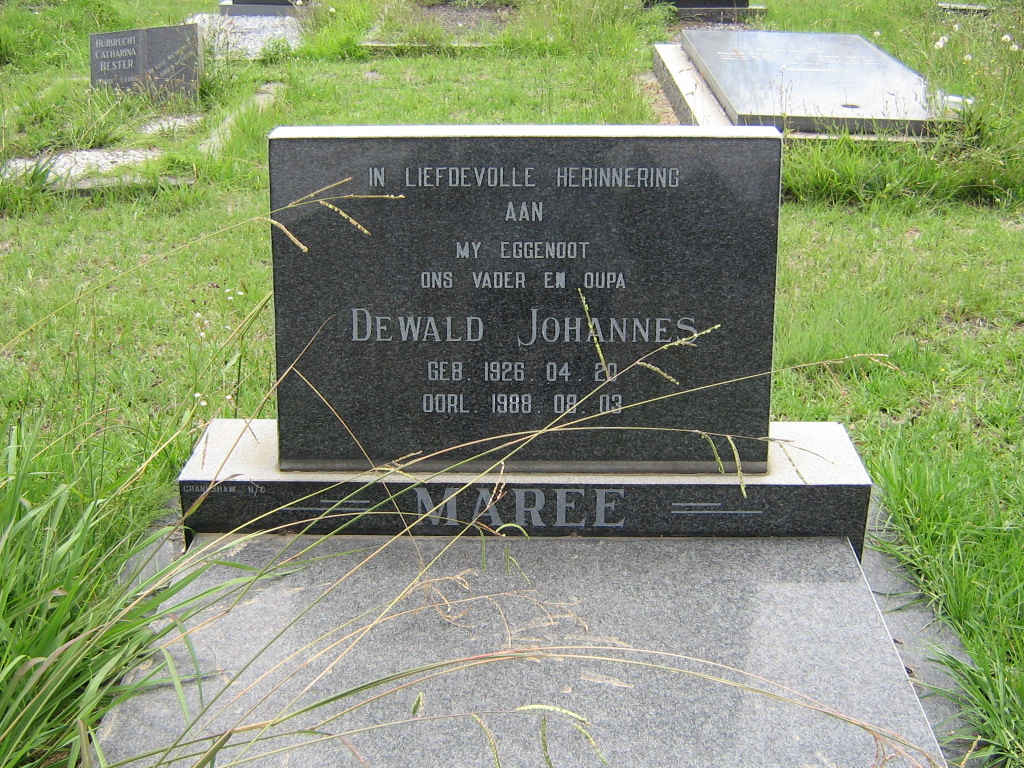 MAREE Dewald Johannes 1926-1988