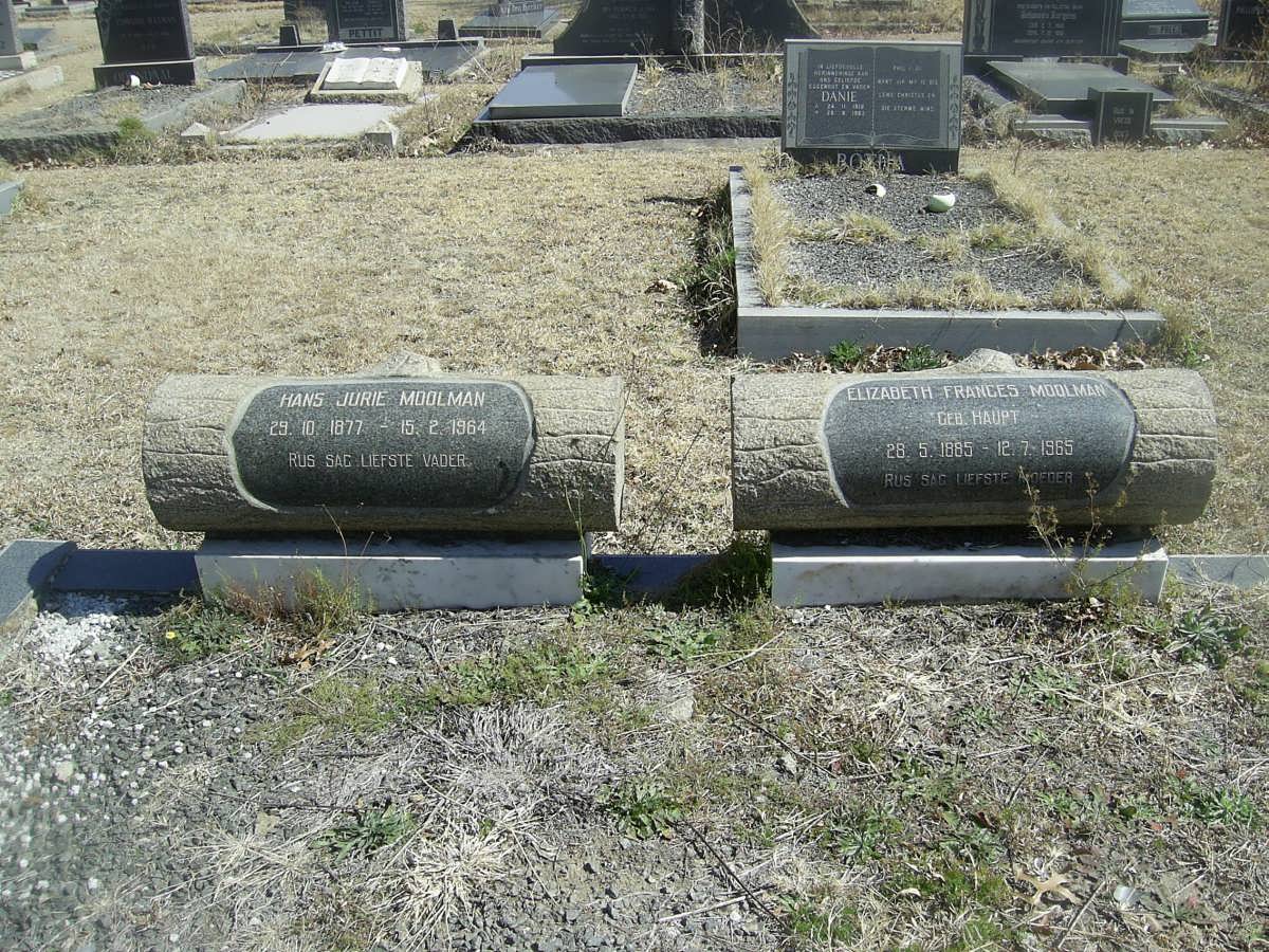 MOOLMAN Hans Jurie 1877-1964 &amp; Elizabath Frances HAUPT 1885-1965