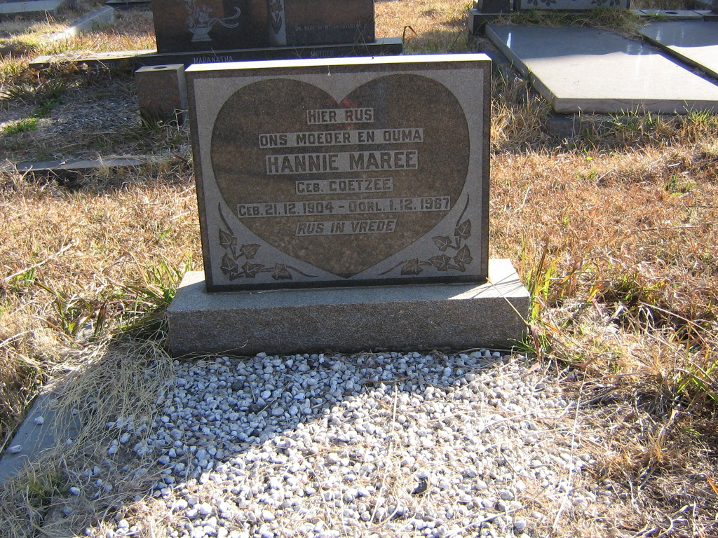 MAREE Hannie nee COETZEE 1904-1987