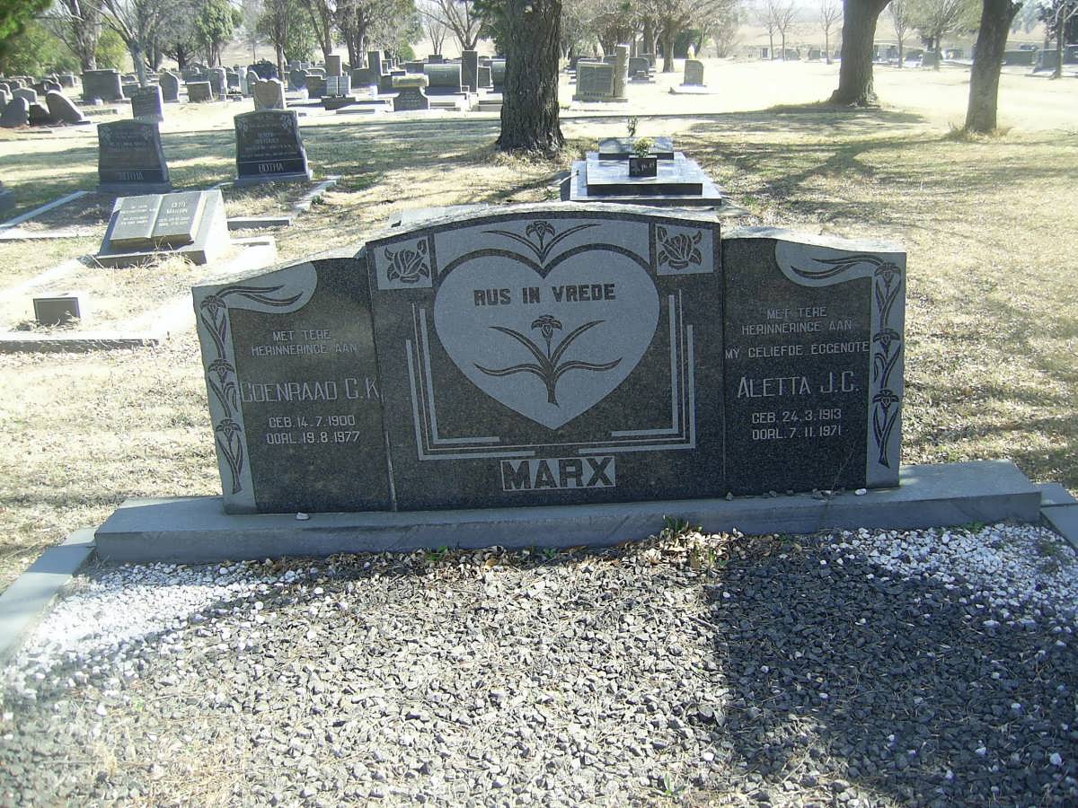 MARX Coenraad C.K. 1900-1977 &amp; Aletta J.C. 1913-1971