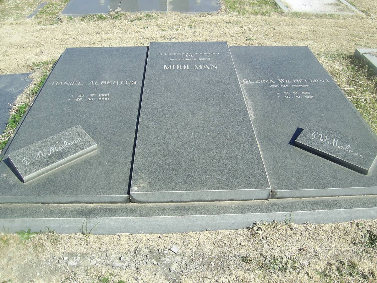MOOLMAN Daniel Albertus 1903-1980 &amp; Gezina Wilhelmina 1912-1981