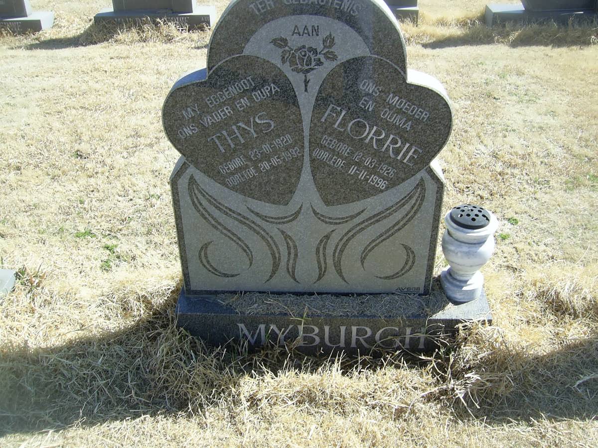 MYBURGH Thys 1920-1992 &amp; Florrie 1926-1996