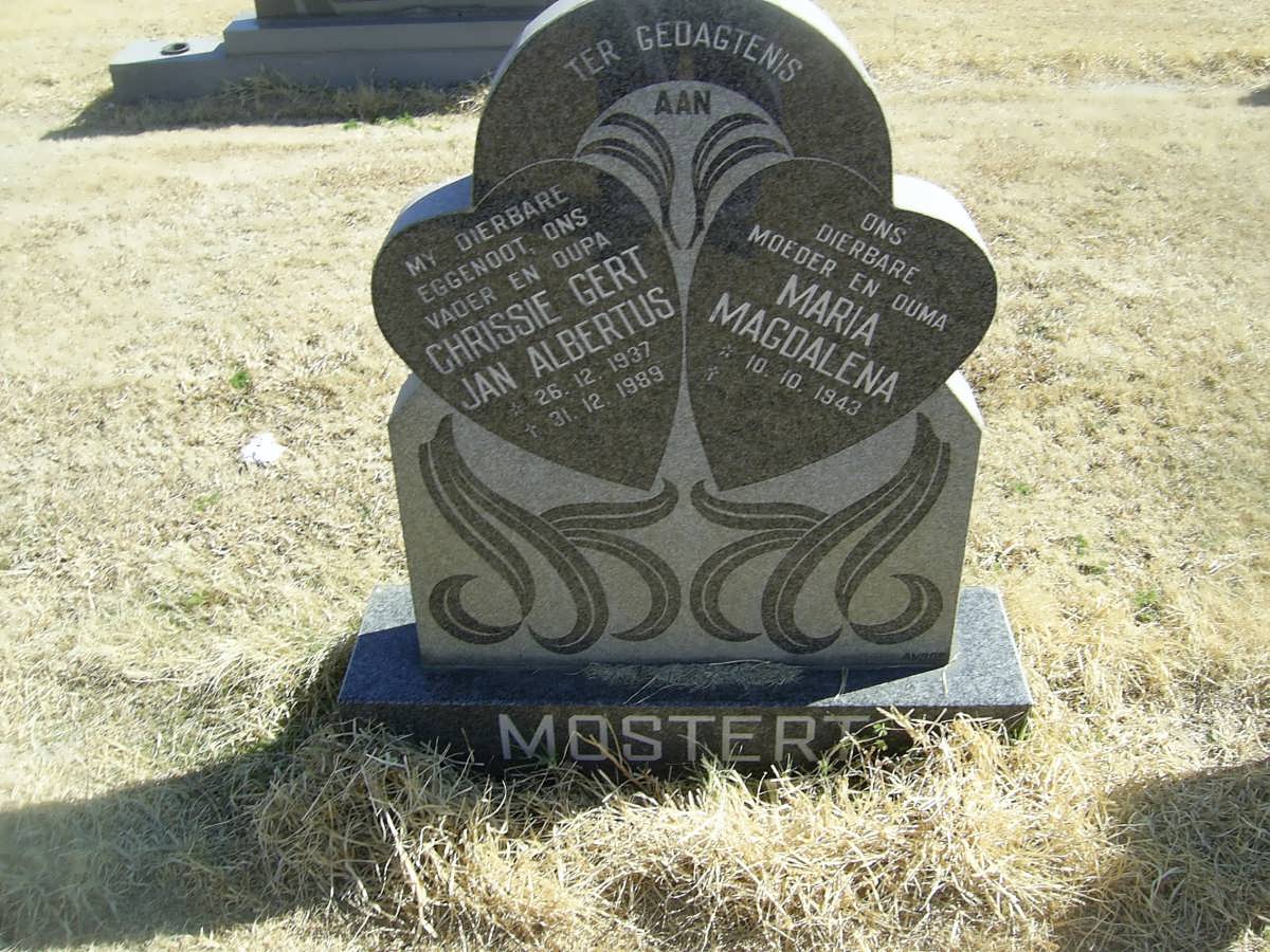 MOSTERT Chrissie Gert Jan Albertus 1937-1989 &amp; Maria Magdalena 1943-
