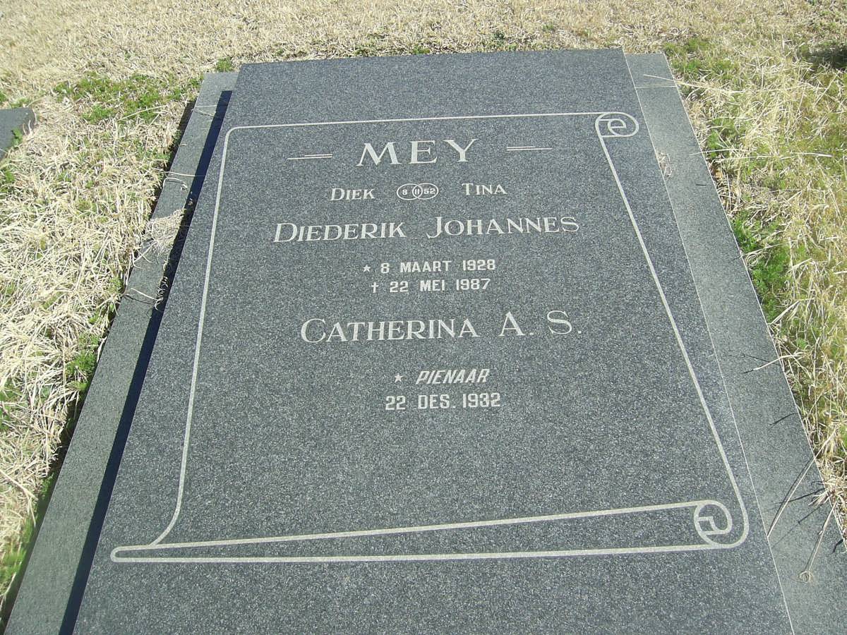 MEY Diederik Johannes 1928-1987 &amp; Catherina A.S. PIENAAR 1932-