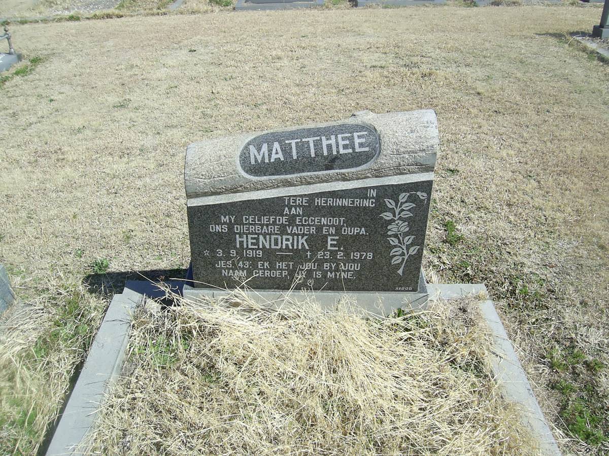 MATTHEE Hendrik E. 1919-1978
