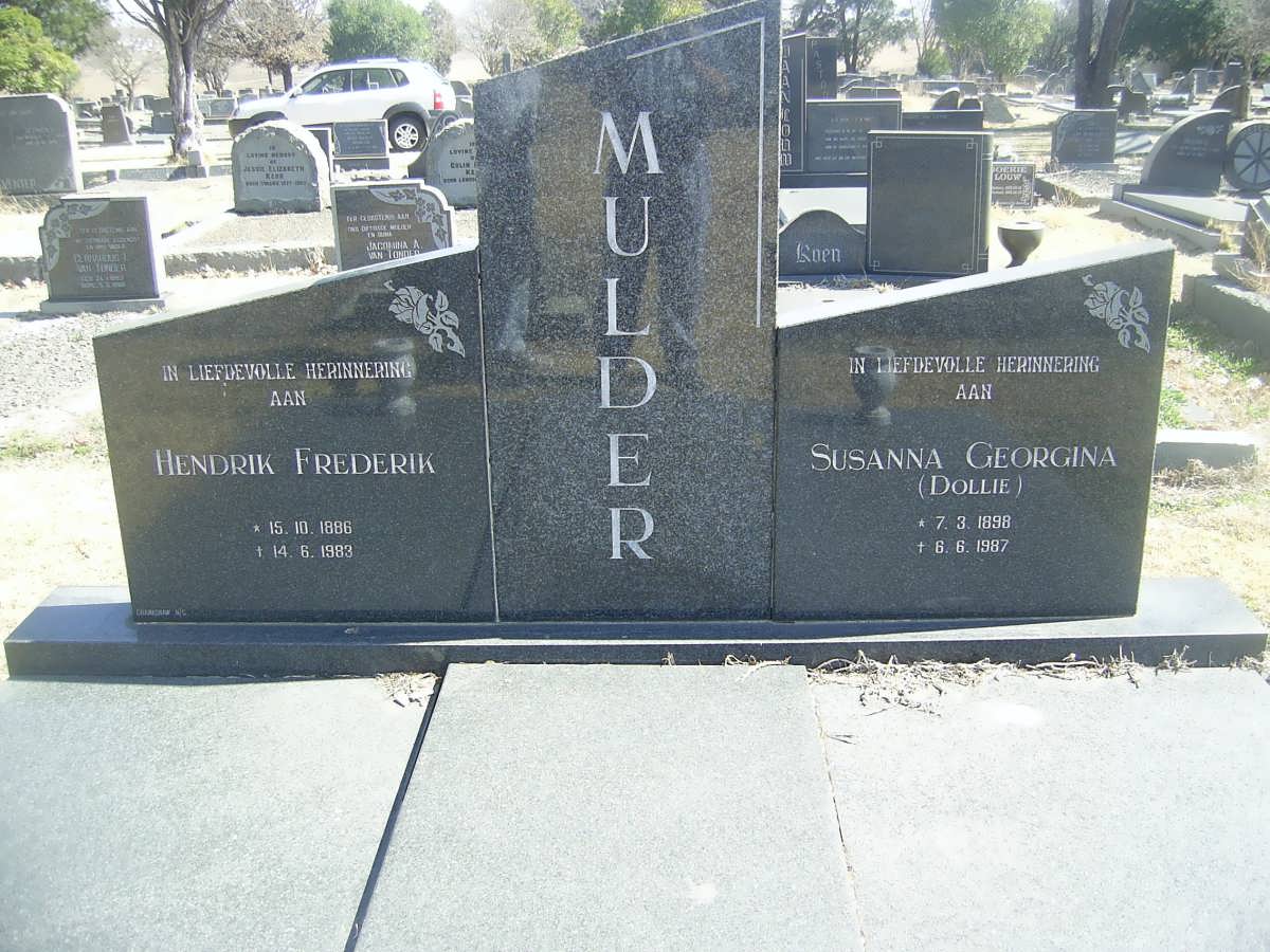 MULDER Hendrik Frederik 1886-1983 &amp; Susanna Georgina 1890-1987