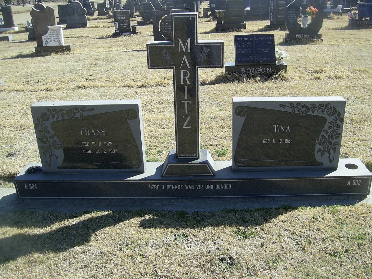 MARITZ Frans 1925-1997 &amp; Tina 1925-