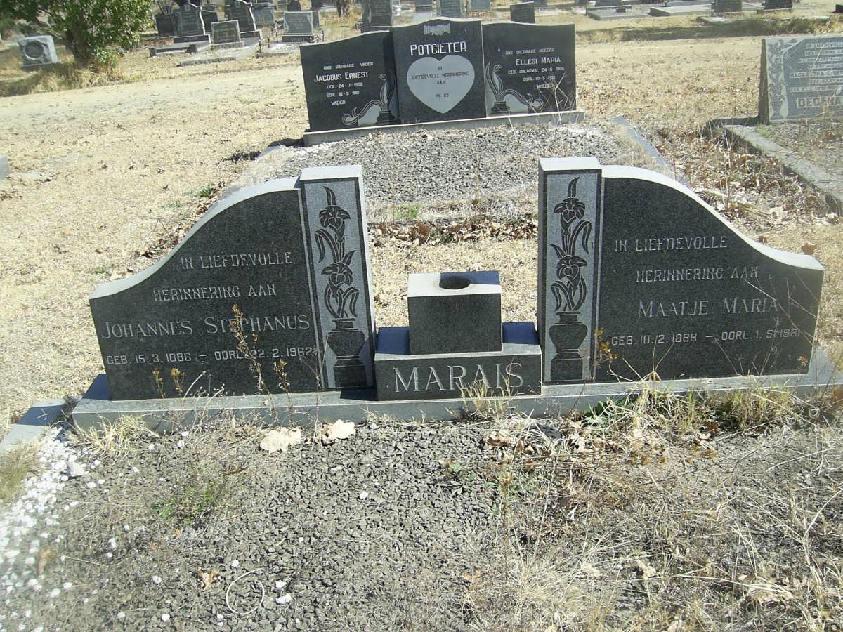 MARAIS Johannes Stephanus 1886-1962 &amp; Maatje Maria 1888-1961