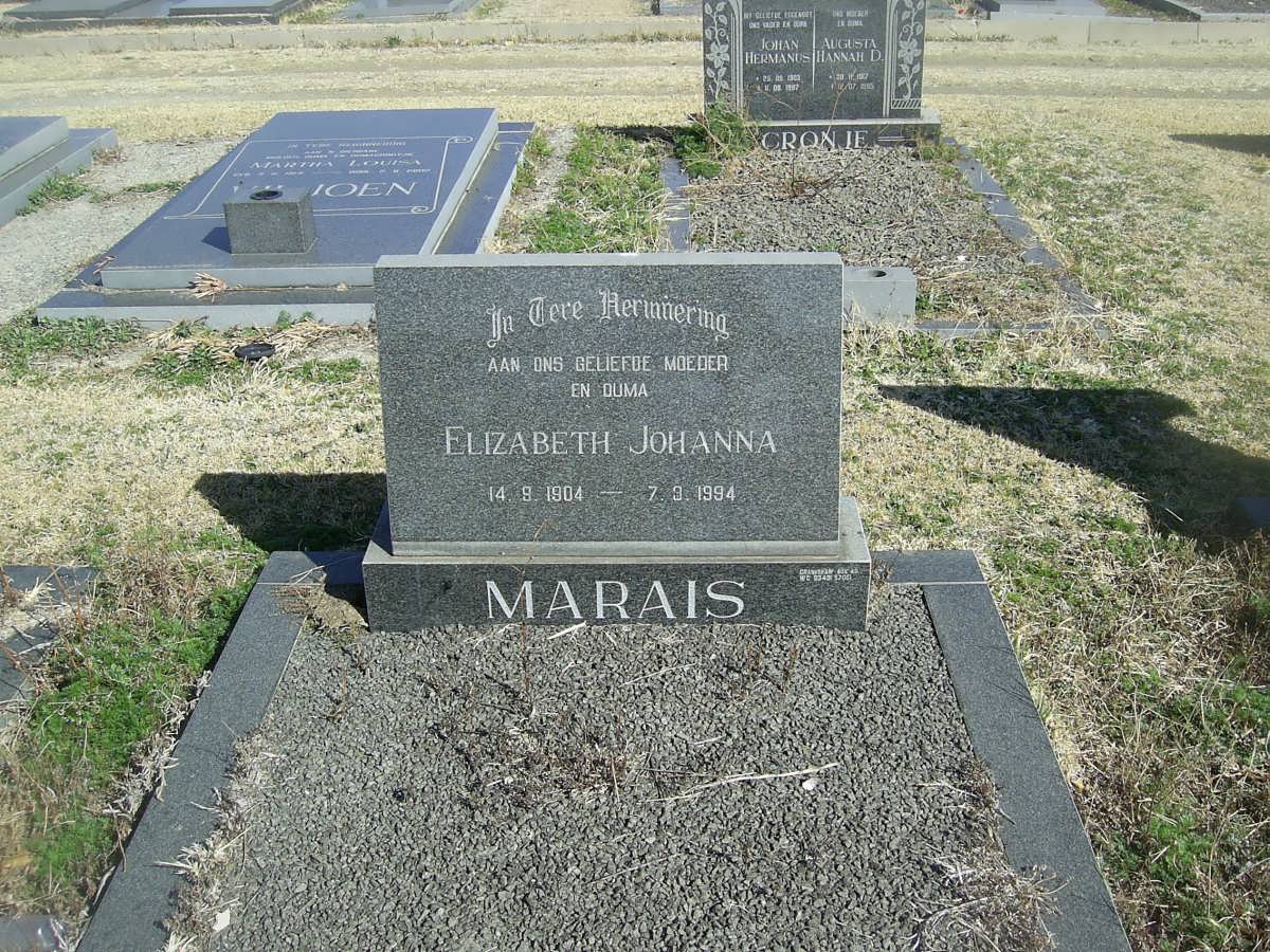 MARAIS Elizabeth Johanna 1904-1994