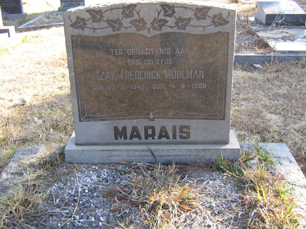 MARAIS Izak Frederick Moolman 1943-1968