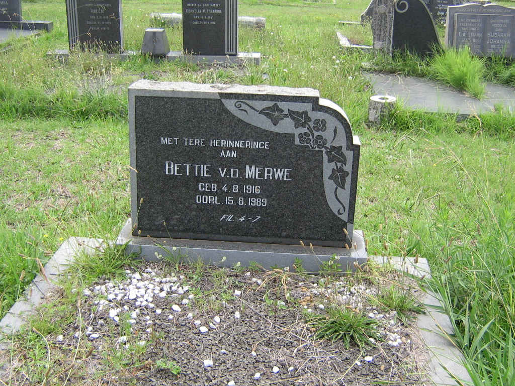MERWE Bettie v.d 1916-1989