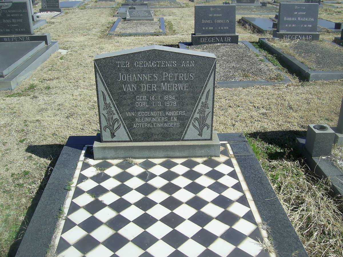 MERWE Johannes Petrus, van der 1894-1979