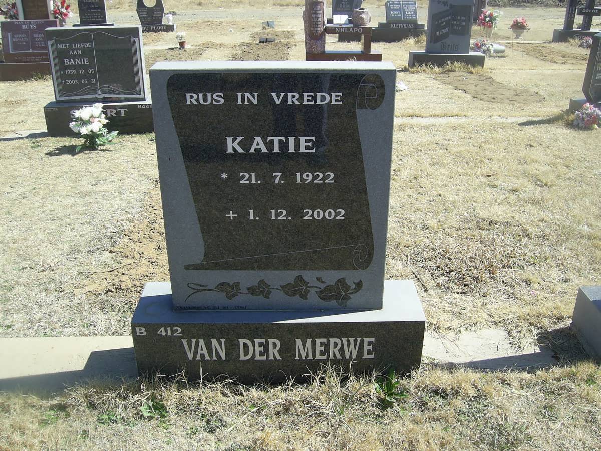 MERWE Katie, van der 1922-2002