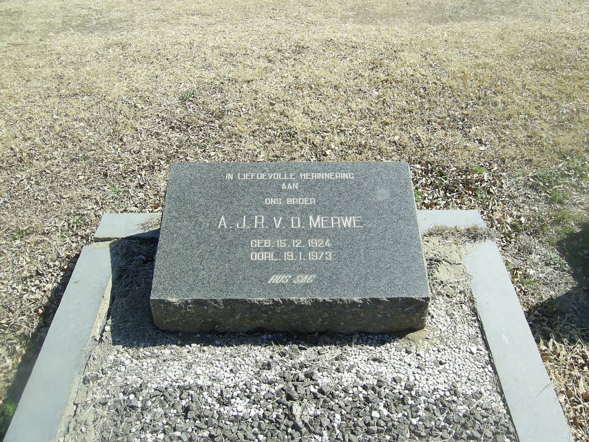 MERWE A.J.R., van der 1924-1973