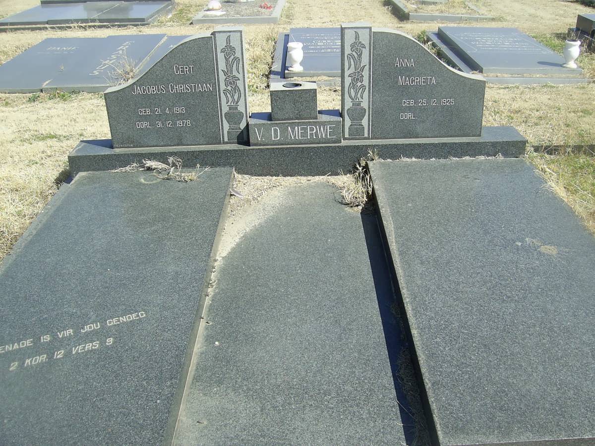MERWE Gert Jacobus Christiaan, v.d. 1913-1978 &amp; Anna Magrieta 1925-