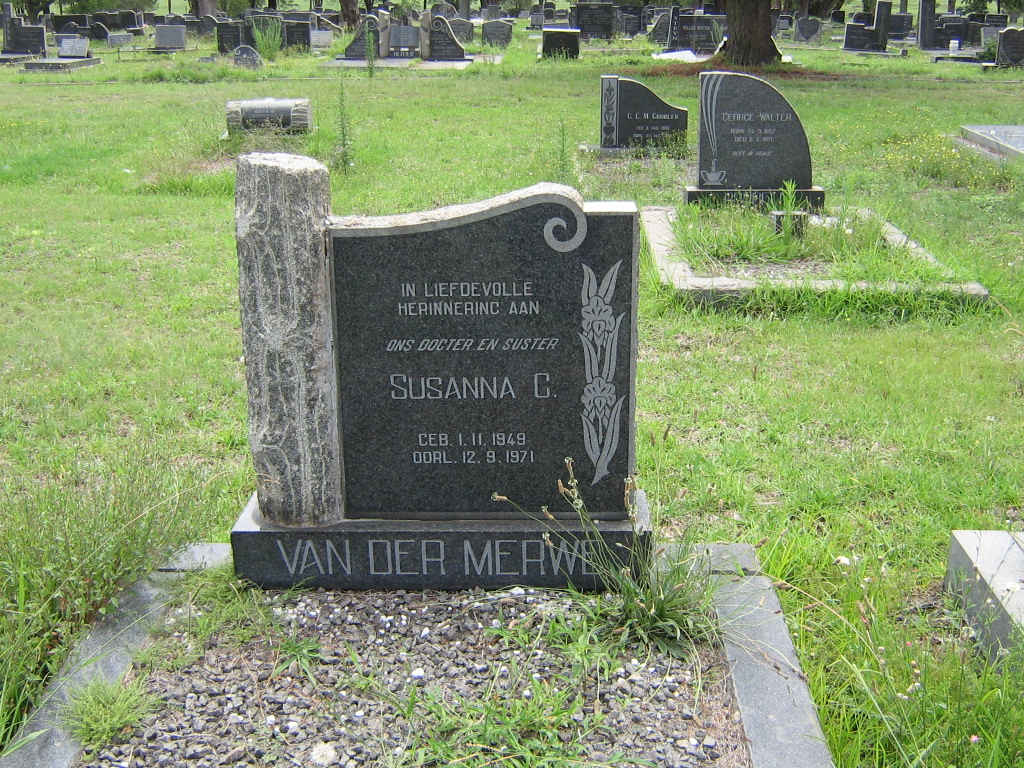MERWE Susanna C., van der 1949-1971