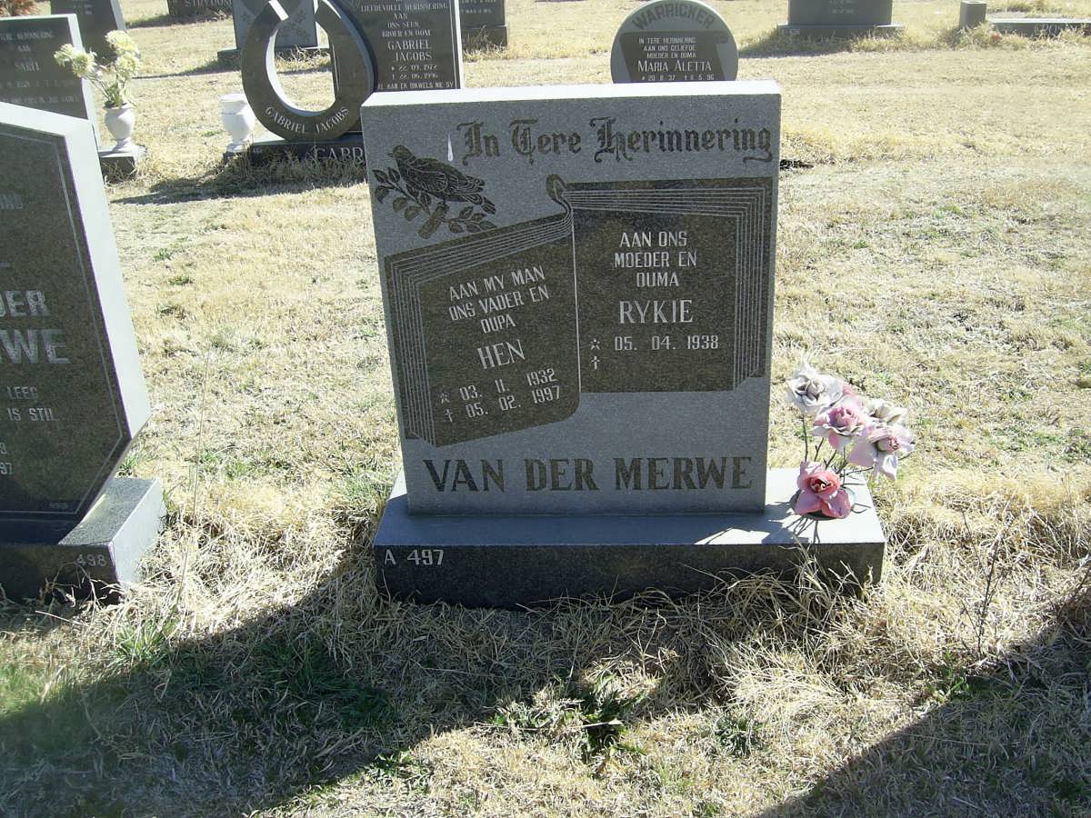 MERWE Hen, van der 1932-1997 &amp; Rykie 1938-