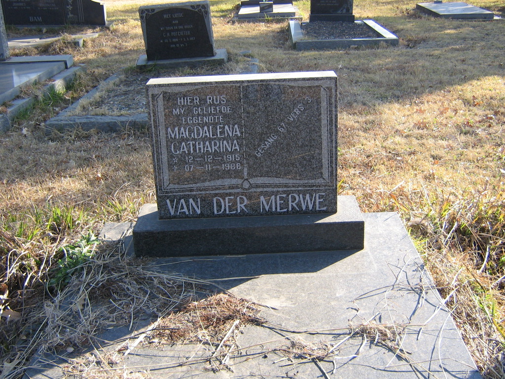 MERWE Magdalena Catharina, van der 1915-1988