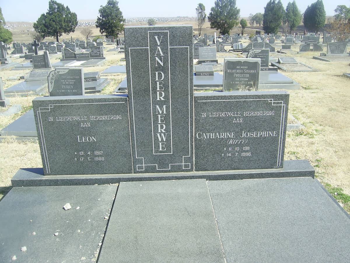 MERWE Leon, van der 1912-1988 &amp; Catharine Josephine 1911-1986