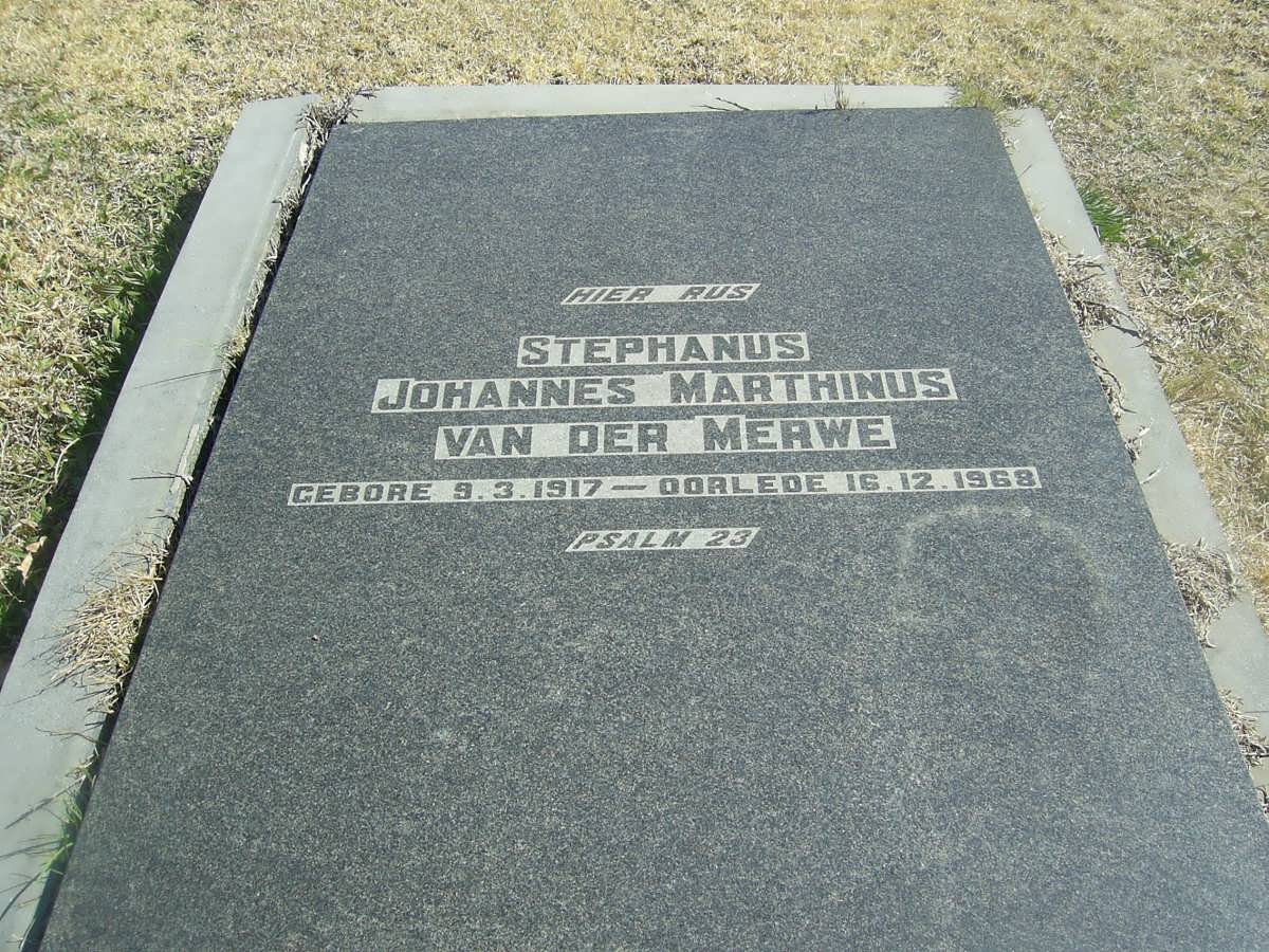 MERWE Johannes Marthinus, van der 1917-1968