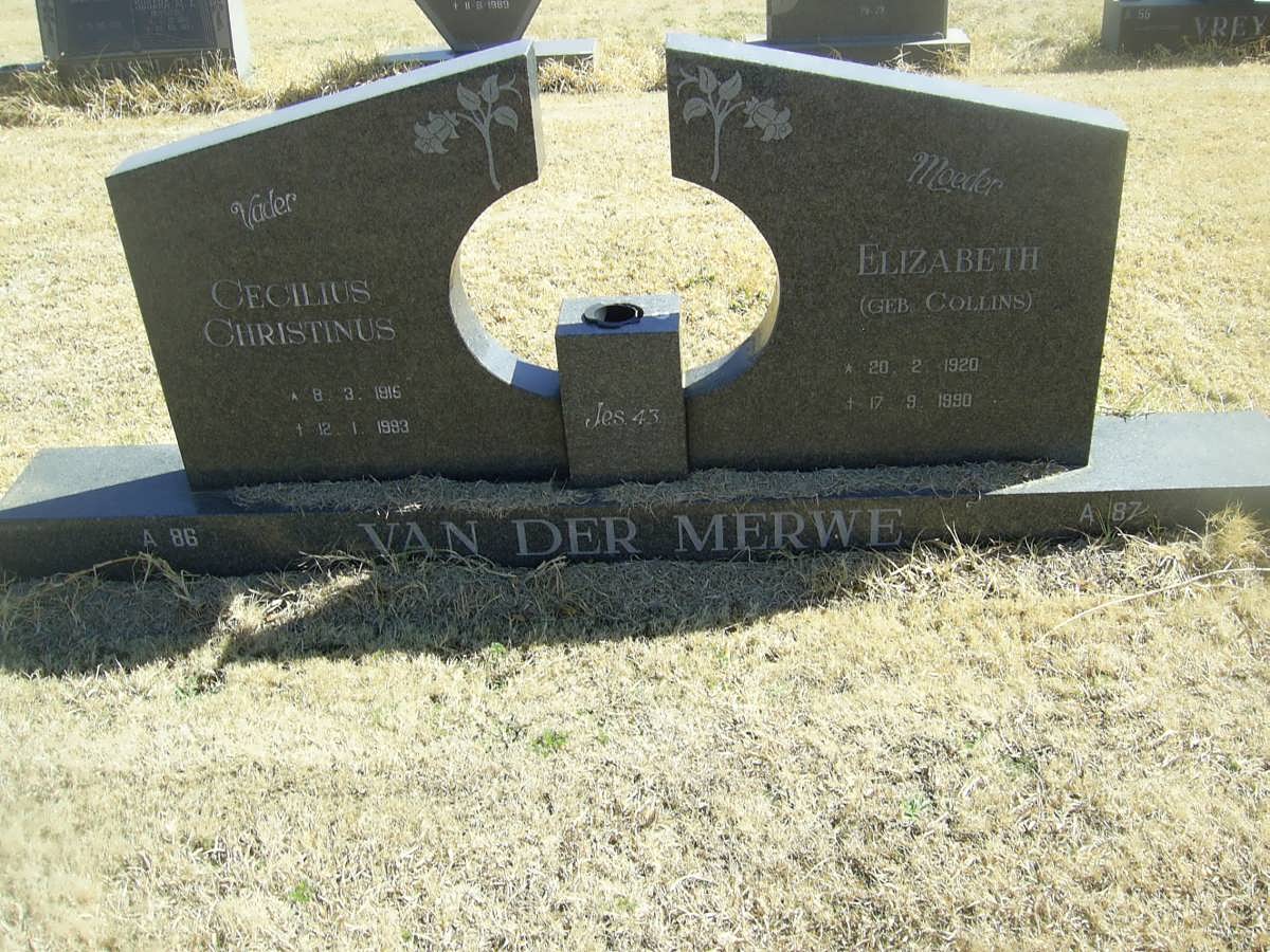 MERWE Cecilius Christinus 1915-1993 &amp; Elizabeth Collins 1920-1990