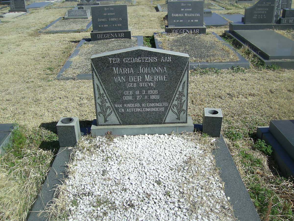 MERWE Maria Johanna, van der nee STEYN 1906-1989