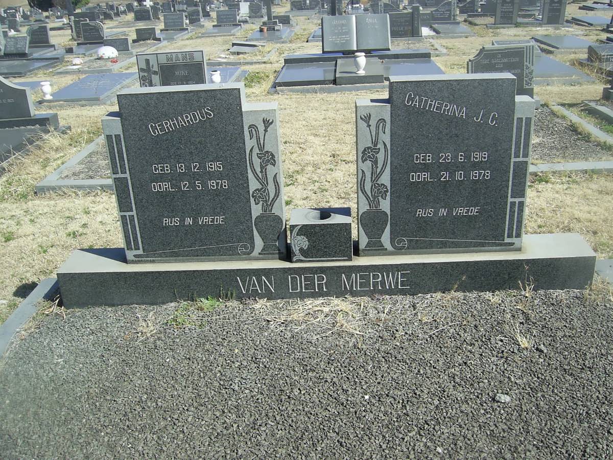 MERWE Gerhardus, van der 1915-1978 &amp; Catherina J.C. 1919-1978