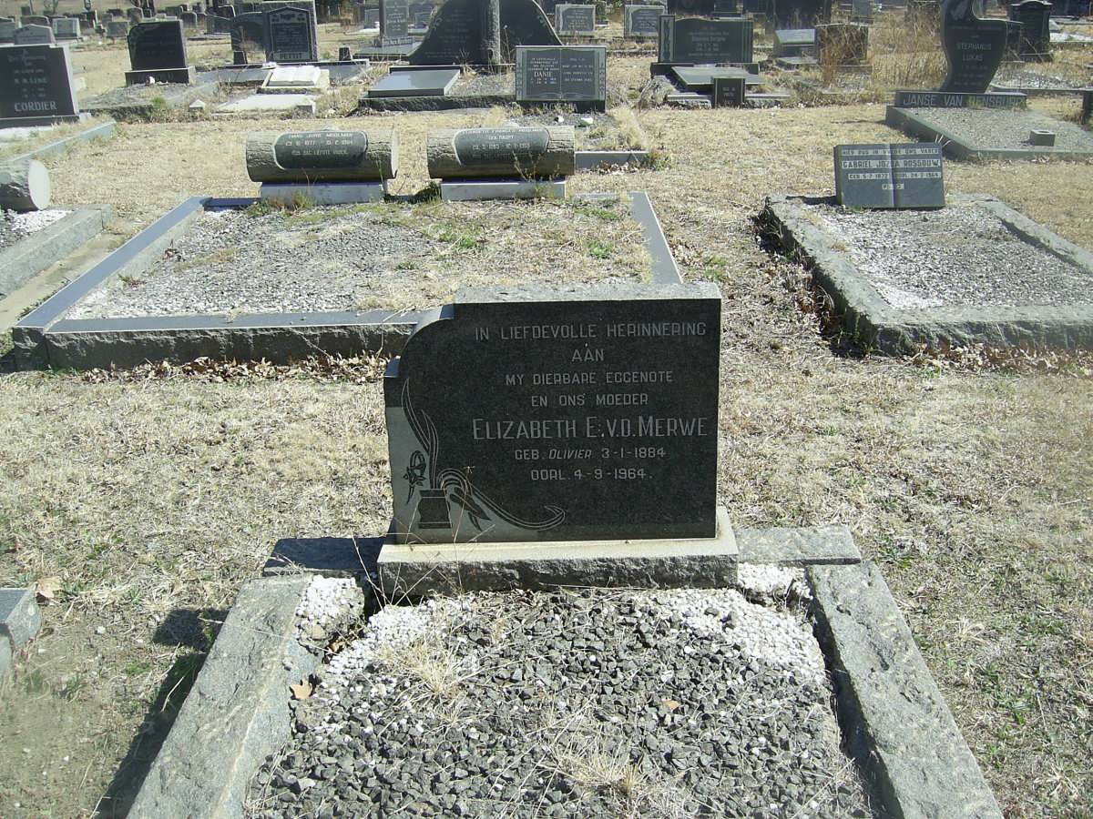 MERWE Elizabeth E., v.d. nee OLIVIER 1884-1964