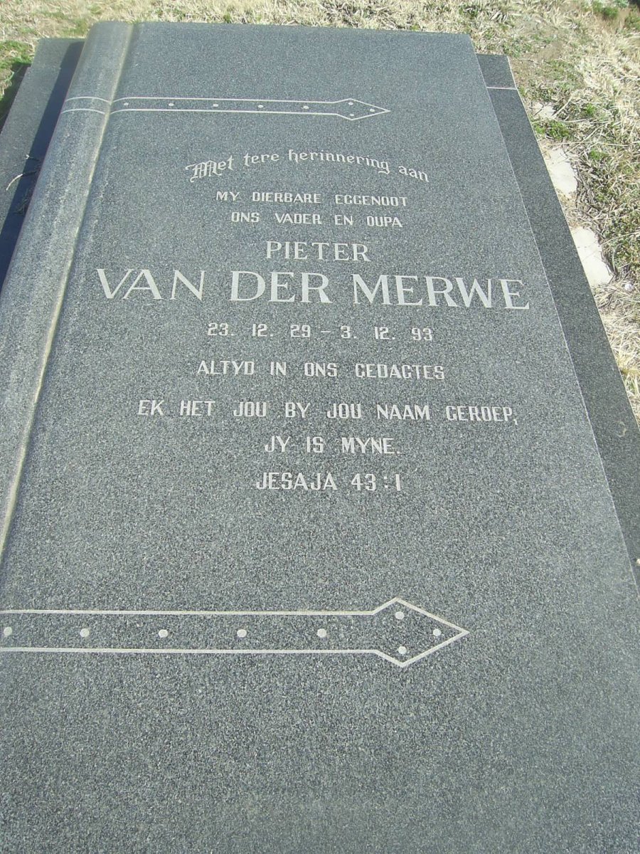 MERWE Pieter, van der 1929-1993