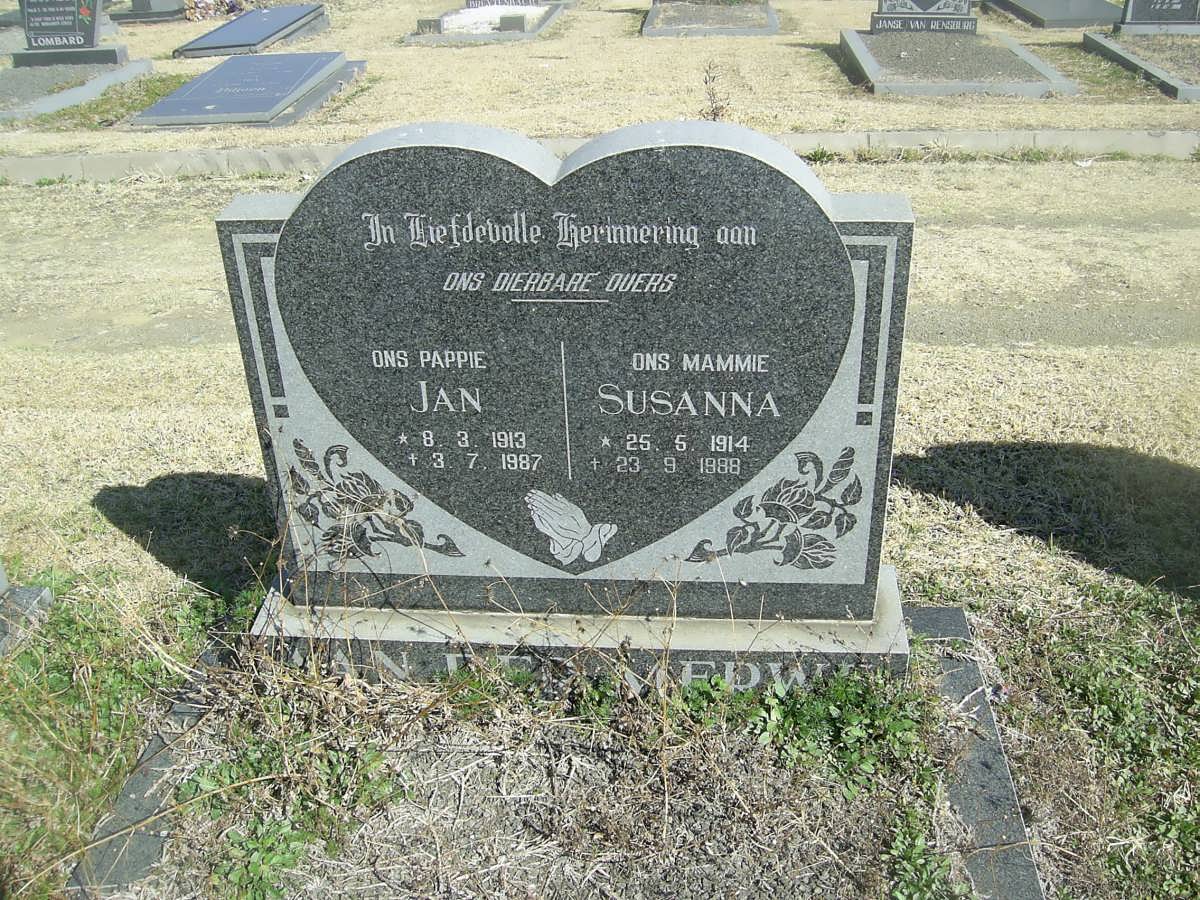 MERWE Jan, van der 1913-1987 &amp; Susanna 1914-1988