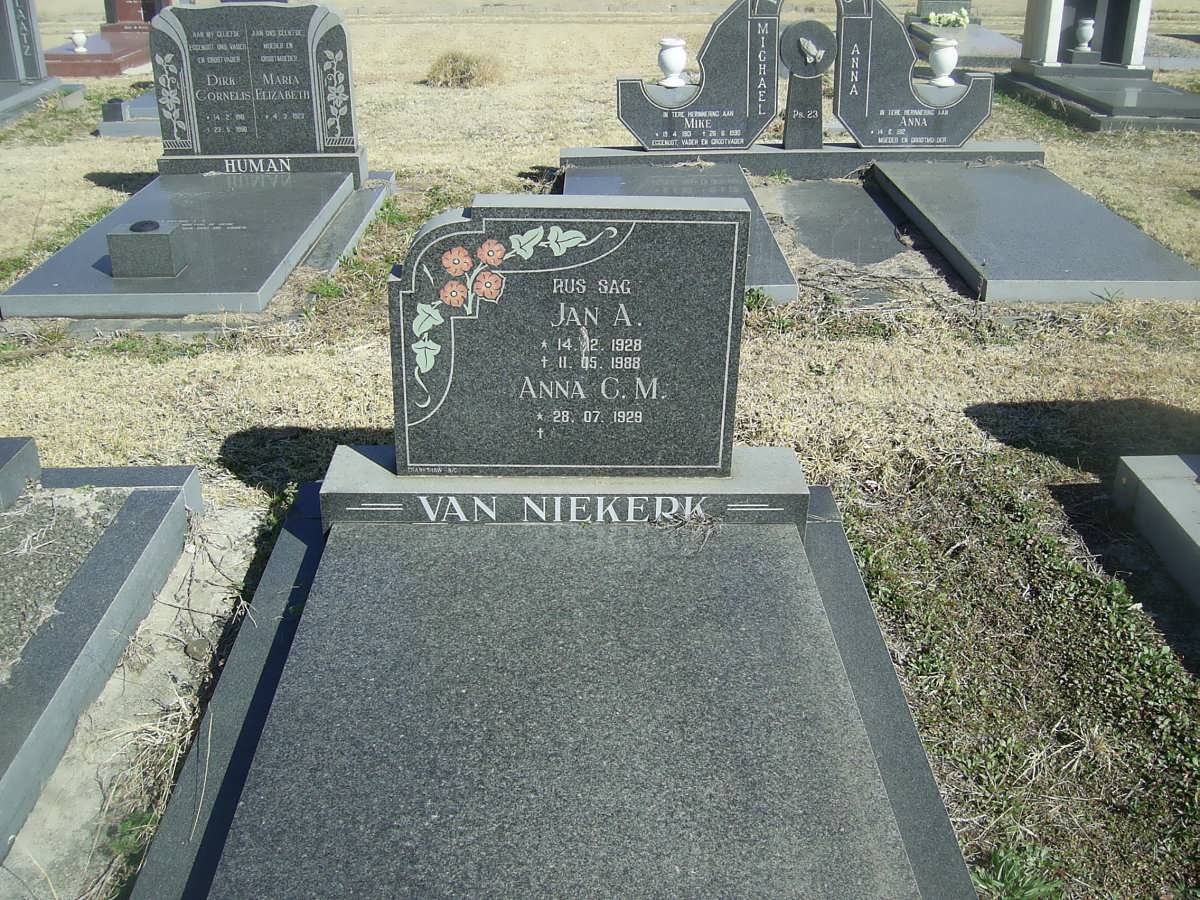 NIEKERK Jan A., van 1928-1988 &amp; Anna C.M. 1929-