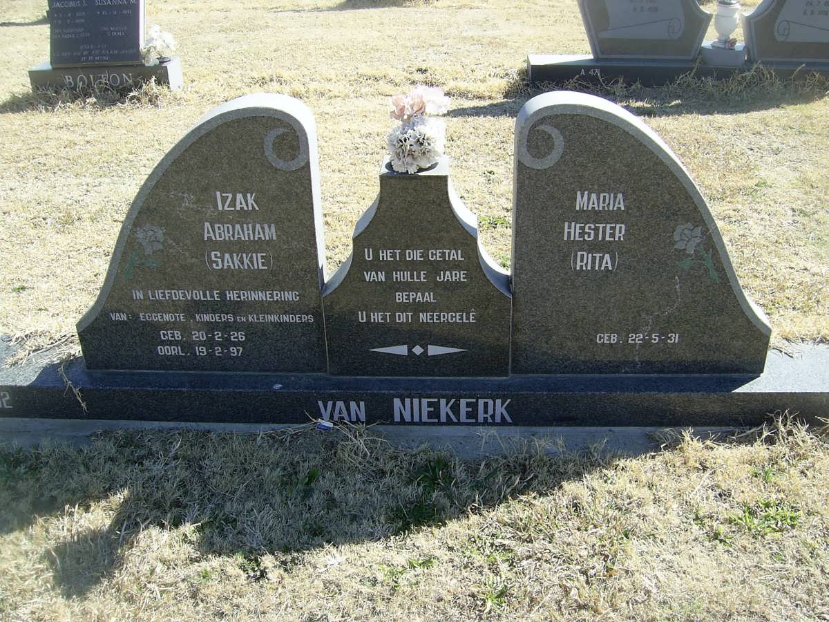 NIEKERK Izak Abraham, van 1926-1997 &amp; Maria Hester 1931-