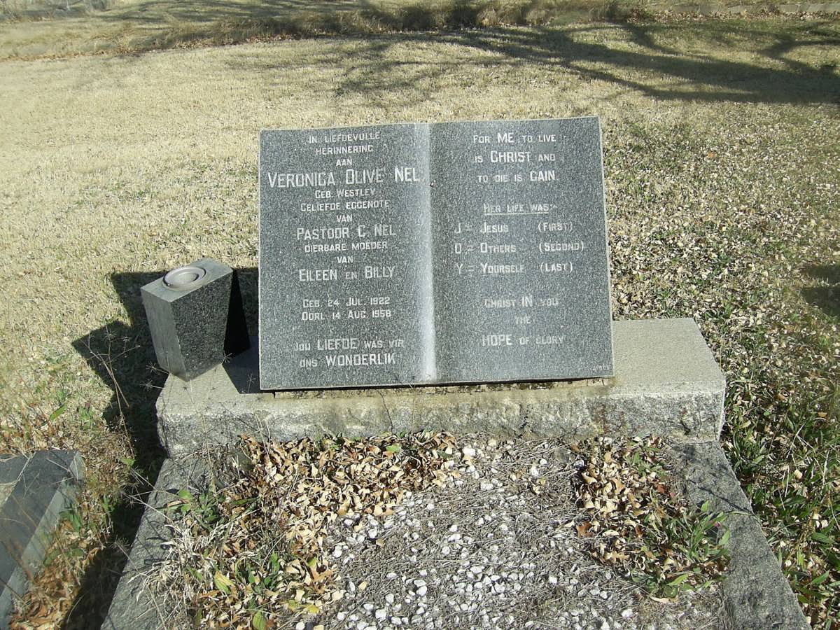 NEL Veronica Olive nee WESTLEY 1922-1958