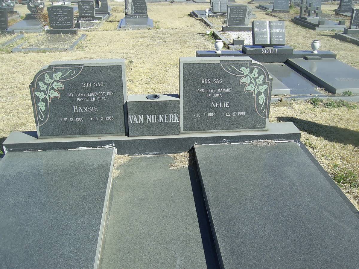NIEKERK Hansie, van 1908-1983 &amp; Nelie 1904-1990