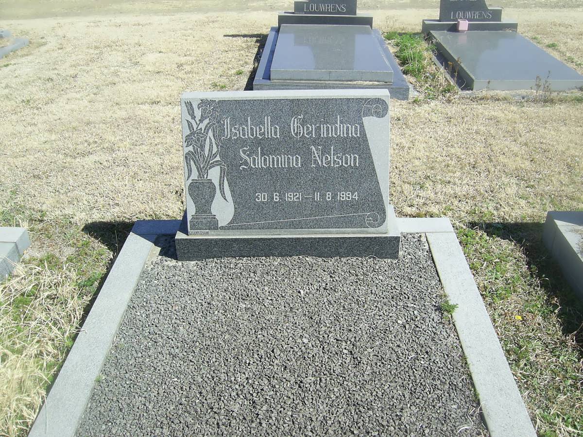 NELSON Isabella Berindina Salomina 1921-1994