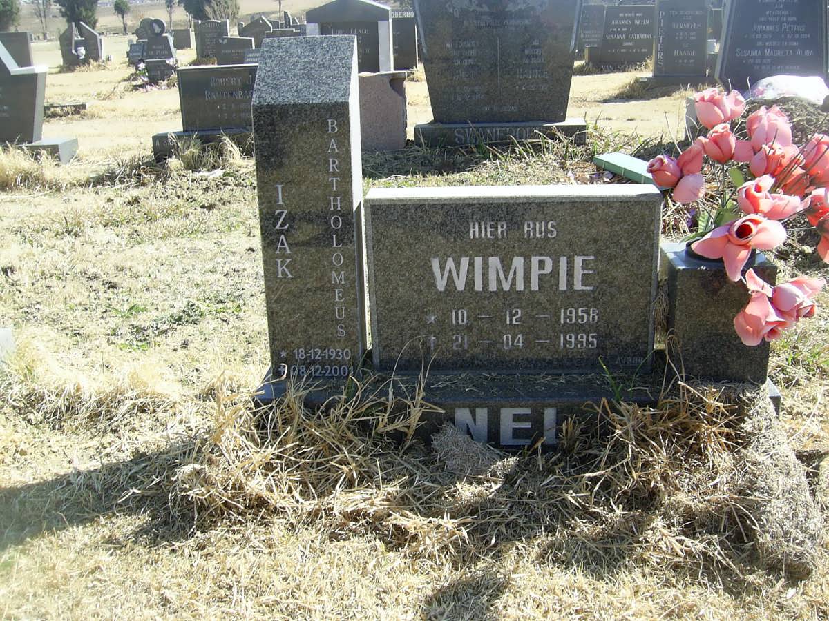 NEL Izak Bartholomeus 1930-2001 ::  NEL Wimpie 1958-1995